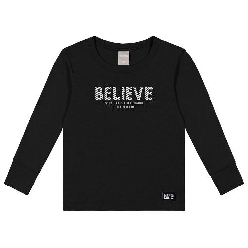 CAMISETA MANGA LONGA EM SUEDINE BELIEVE