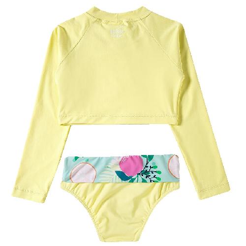 CONJ TOP MANGA LONGA FRUTAS E CALCINHA C/ PROTECAO UV