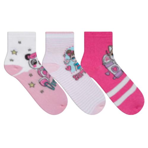 MEIA TRIPACK ESTAMPADA PANDA