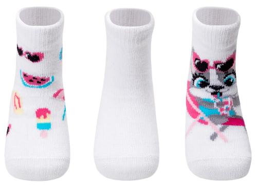 MEIA TRIPACK CACHORRINHO PRAIA