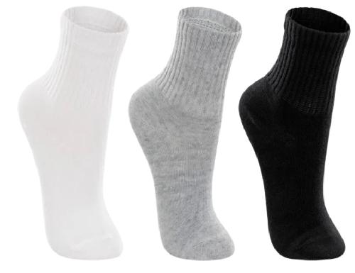 MEIA TRIPACK CANELADA LISA